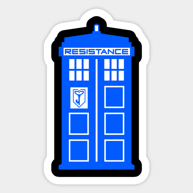 Blue Box Resistance Sticker by Galactic Hitchhikers